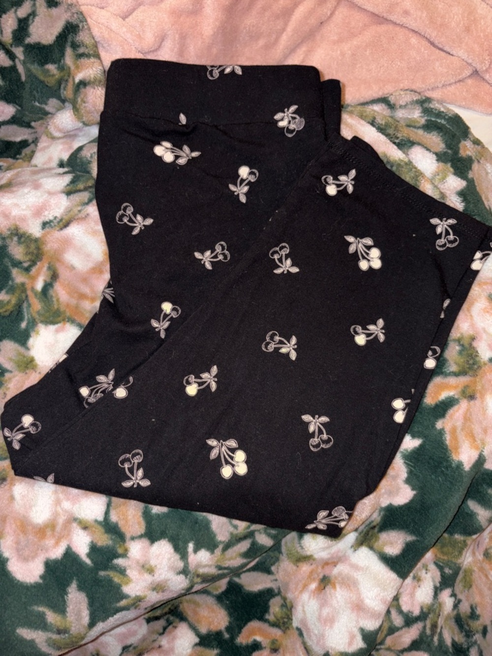 torrid Black Leggings with Cherry Accent capris